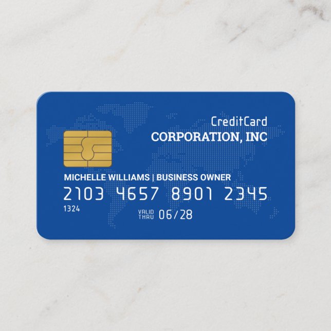 Tarjeta de crédito | Azul | Mapa del mundo (Anverso)