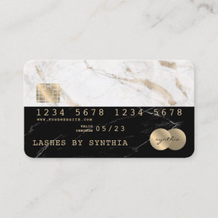 Tarjeta de crédito Black Marble Gold con estilo