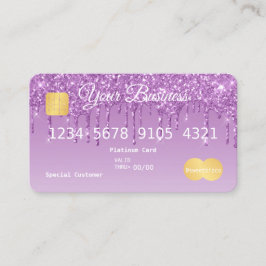 Tarjeta de crédito con aspecto de Purpurina Purple
