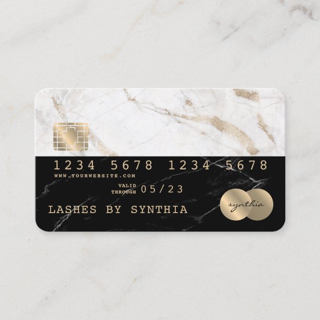 Tarjeta de crédito con estilo Black Marble Gold (Anverso)