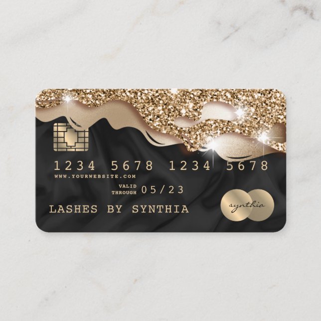 Tarjeta de crédito con estilo Dripping Gold Silk (Anverso)