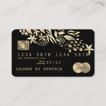 Tarjeta de crédito con estilo Floral Gold