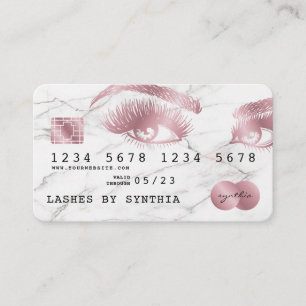 Tarjeta de crédito con estilo Marble Blanco Rosa G
