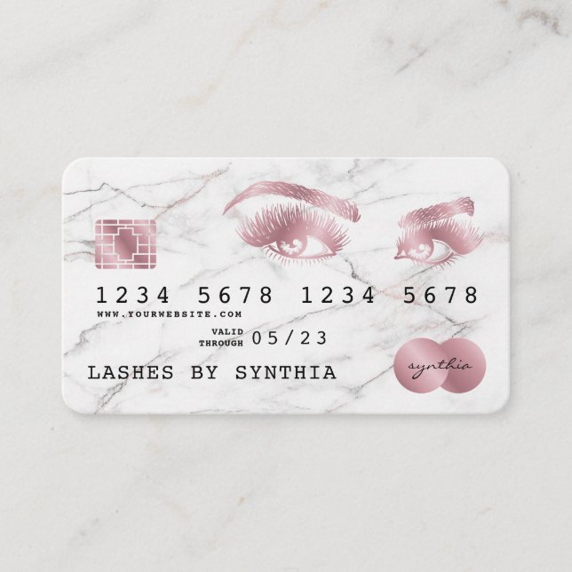 Tarjeta de crédito con estilo Rosa de oro de mármo (Anverso)