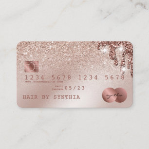 Tarjeta de crédito con estilo Rosa Gold Confetti