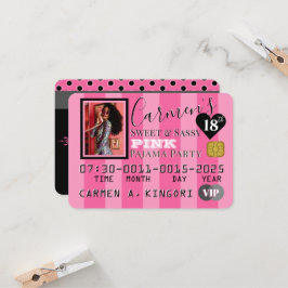 Tarjeta de Crédito de Cumpleaños con Foto VIP Rosa