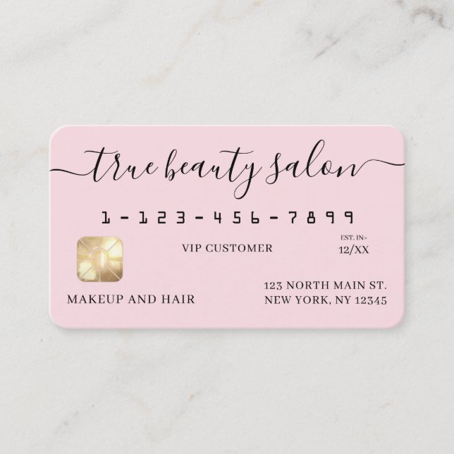 Tarjeta de crédito de firma de oro rosa simple (Anverso)