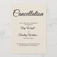 Tarjeta de crédito de Invitación de cancelación de
