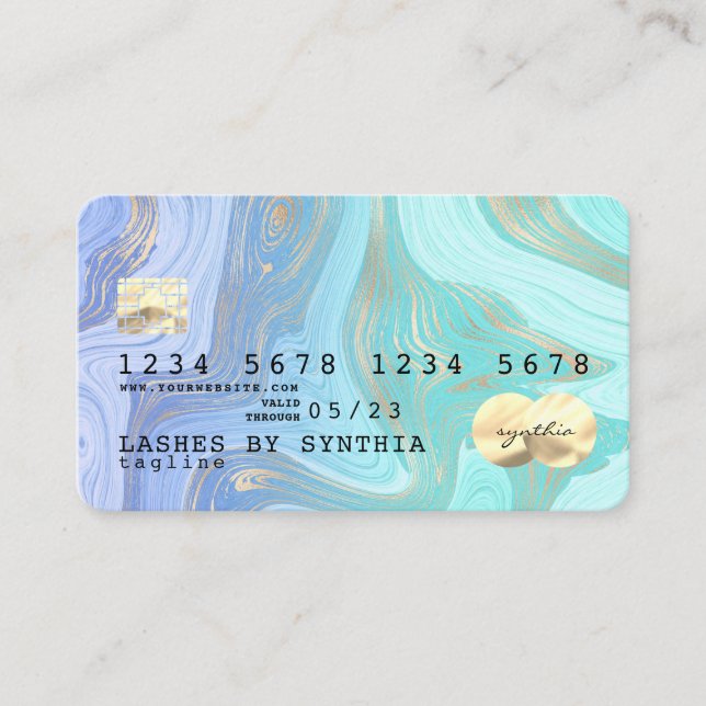 tarjeta de crédito de oro líquido de agua de unico (Anverso)