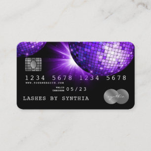 Tarjeta de crédito estilo violeta púrpura bola Dis
