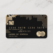 Tarjeta de crédito Femenino de abeja dorada con es