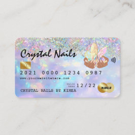 Tarjeta de crédito holográfica Opal Crystal Nail T