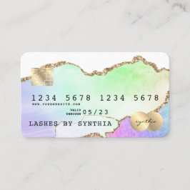 Tarjeta de crédito Holograph Pastel rainbow agus u