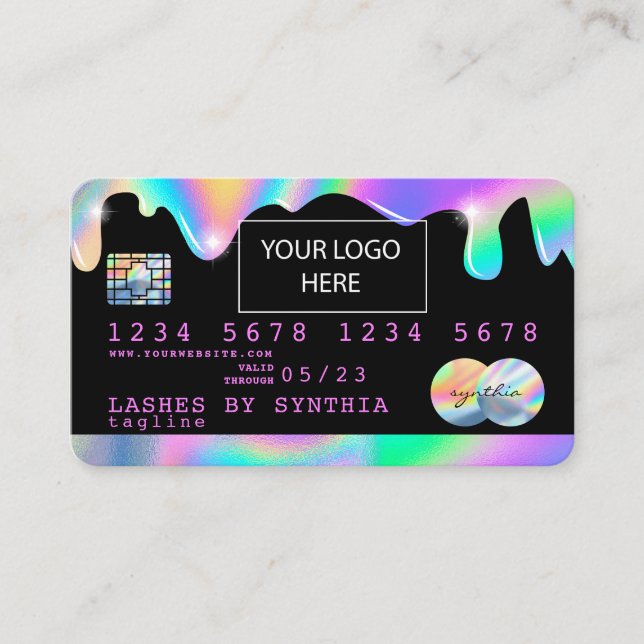 Tarjeta de crédito Holograph Unicorn añada su logo (Anverso)