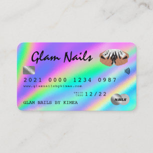 Tarjeta de crédito Holographic Nail Technician