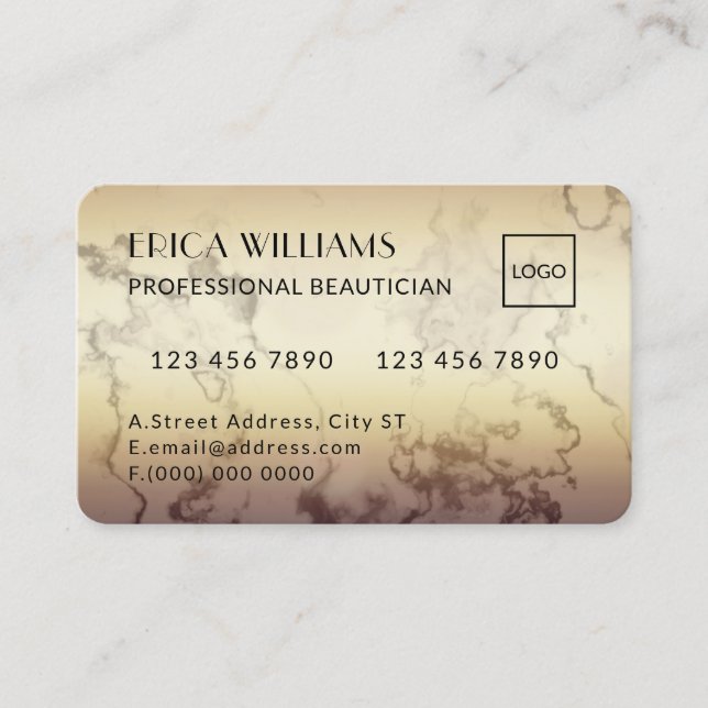 Tarjeta de crédito luce mármol dorado falso (Anverso)