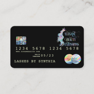 Tarjeta de crédito moderna con detalles holográfic