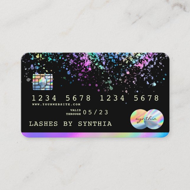 Tarjeta de crédito moderna Holograph Splash (Anverso)