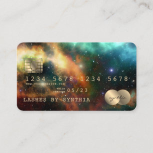Tarjeta de crédito Nebula con estilo estrellas cos