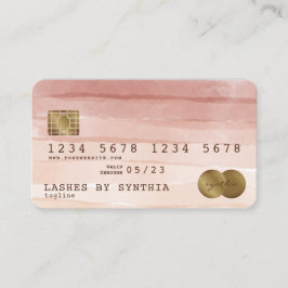 Tarjeta de crédito rosa con polvo de oro de goteo 