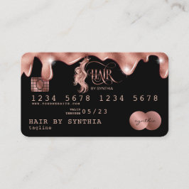 Tarjeta de crédito Rosa de goteo con estilo Gold H