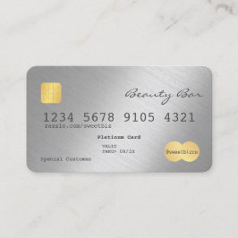 Tarjeta de crédito simplista brillante platino