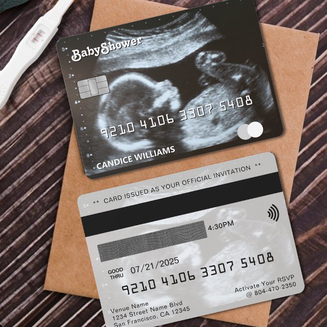 Tarjeta de crédito Ultrasonido Foto Baby Shower (Credit Card Ultrasound Photo Baby Shower
)