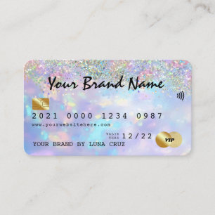 Tarjeta de crédito VIP para Purpurina holográfico 