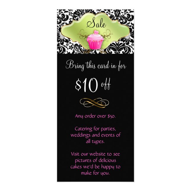 Tarjeta de cremallera Cupcake Lime Rosa Elegante (Frente)