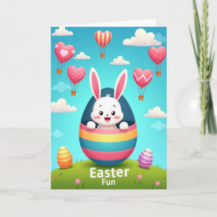Tarjeta de criatura de huevo de primavera alegre