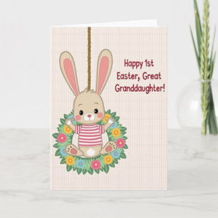 Tarjeta de criatura de Pascua a rayas