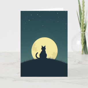 Tarjeta de Criatura Negra en Noche de Luna