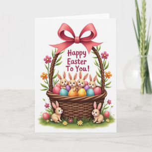 Tarjeta de Criaturas de Canasta de Pascua