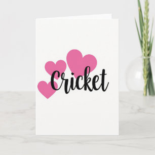 Tarjeta de críquet con guión sentido