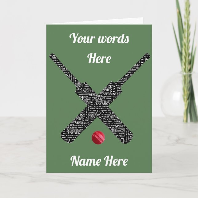 Tarjeta de críquet personalizable (Anverso)