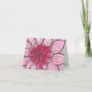 Tarjeta de Crisantemo con Efecto Ombre Rosa con so