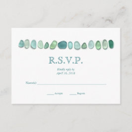 Tarjeta de cristal de RSVP del mar de la