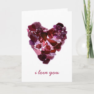 Tarjeta de cristal del corazón de la playa