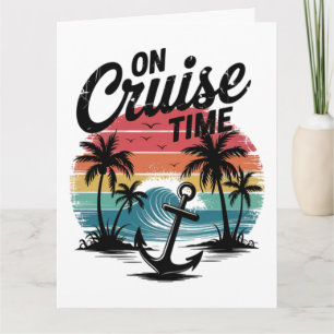 Tarjeta De crucero en palmera de coco vacaciones de verano
