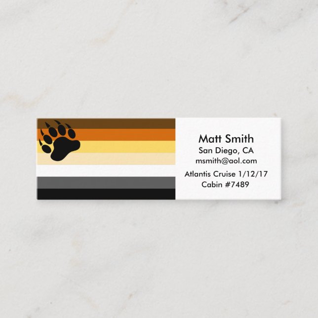 Tarjeta de crucero gay con orgullo de oso (Anverso)