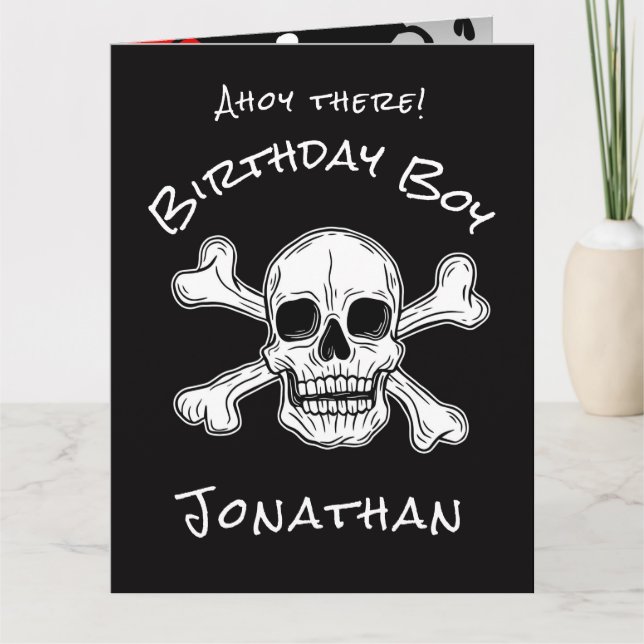 Tarjeta de cruces piratas negras (Anverso)