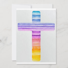 Tarjeta de cruz de acuarela / Tarjeta de bautismo
