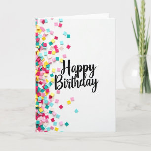 Tarjeta de cuadrados de cumpleaños coloridos
