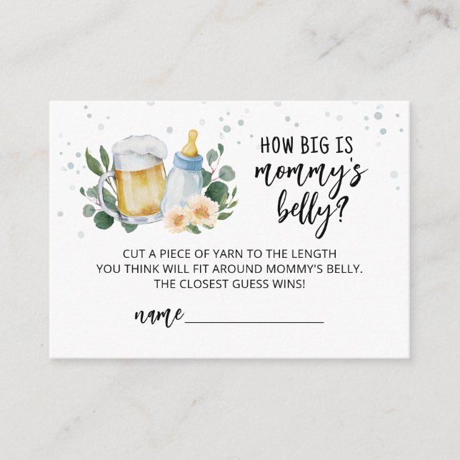 Tarjeta de ¿Cuán grande está la barriga de mamá co (Anverso)