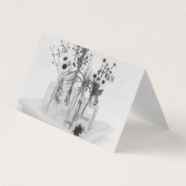 Tarjeta De Cuatro Botellas Y Flores Blancas