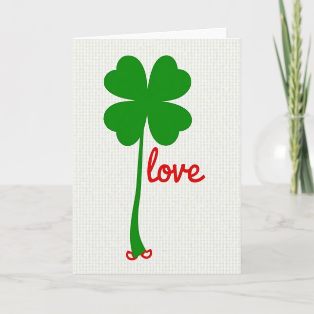 Tarjeta de Cuatro Hojas de Amor Afortunado (Anverso)
