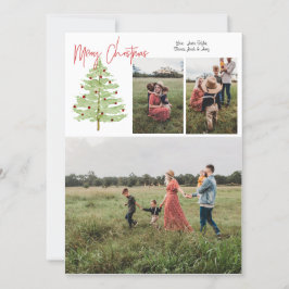 Tarjeta de cuatro Navidades acuarelas