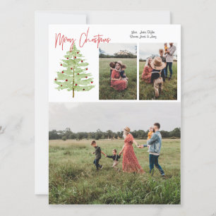 Tarjeta de cuatro Navidades acuarelas