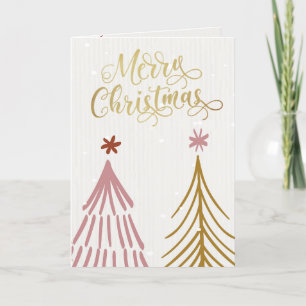 Tarjeta de cuatro páginas para árboles de navidad