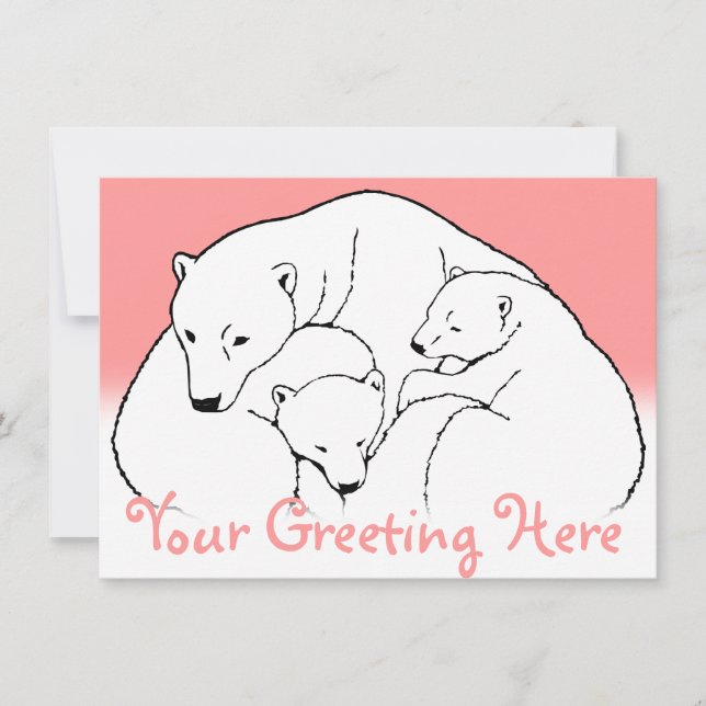 Tarjeta de cubo de oso polar personalizado para in (Anverso)
